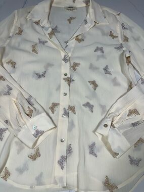 L'AGENCE Ivory Ribbed Knit Top